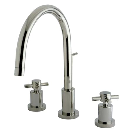 Kingston Brass KS8926DX 8" Widespread Bathroom Faucet, Polished Nickel KS8926DX